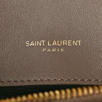 Saint Laurent Suede Matelasse Chevron Monogram Medium College Bag Taupe 7 of 9