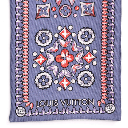 Louis Vuitton Silk Monogram Giant Lvrtual Flowers Bandeau Denim 3 of 4