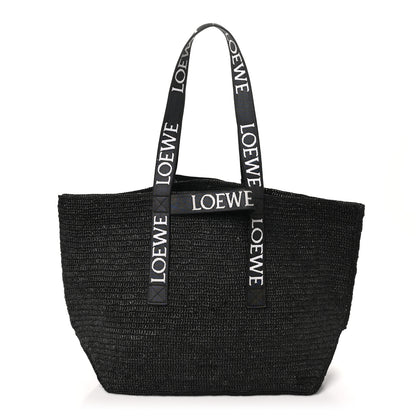 Loewe Raffia Paulas Ibiza Fold Shopper Tote Black 1 of 10