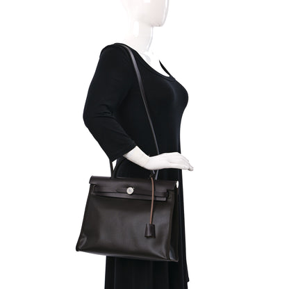 Hermes Toile H Berline Vache Hunter Herbag Zip PM 31 Black Ebene 2 of 11