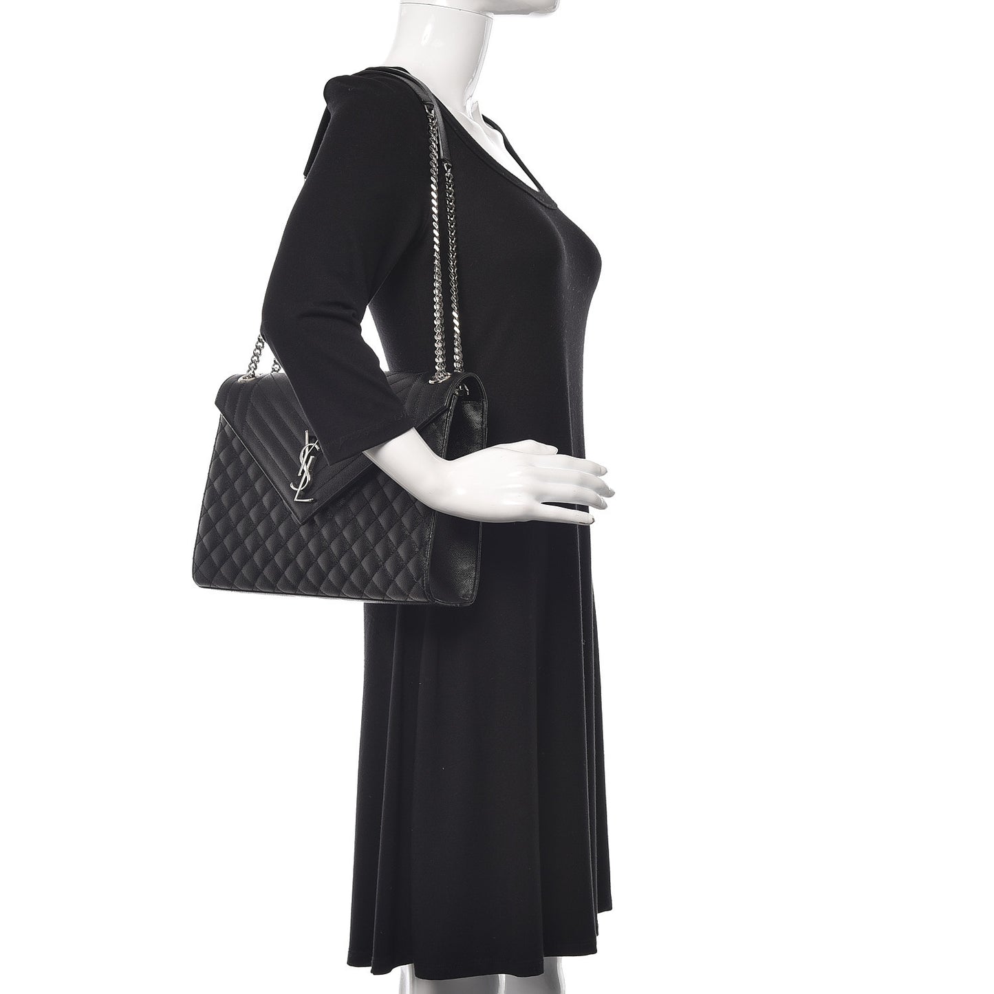 Grain De Poudre Large Tri-Quilt Monogram Satchel Black