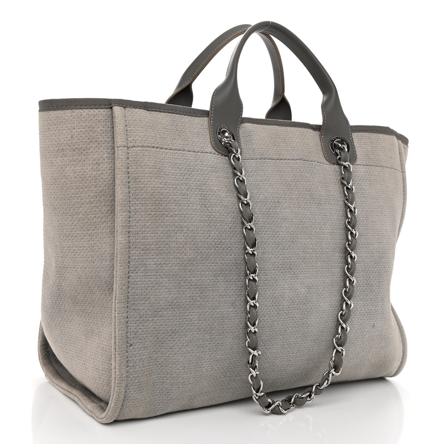 Chanel Canvas Large Deauville Tote Grey 3 of 11