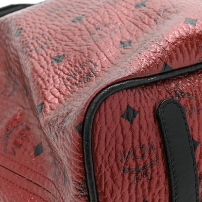 MCM Metallic Visetos Medium Anya Shopper Tote Scooter Red 9 of 15