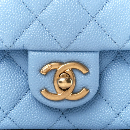 Chanel Shiny Caviar Pick Me Up Flap Belt Bag Light Blue 10 of 14