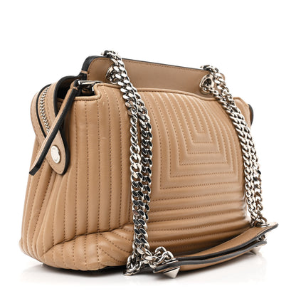 Fendi Shiny Nappa Trapuntata Small DotCom Click Chain Satchel Cuoio 3 of 17