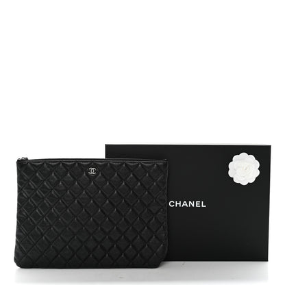 Chanel Iridescent Caviar Quilted Large Cosmetic Case Black 8 of 9