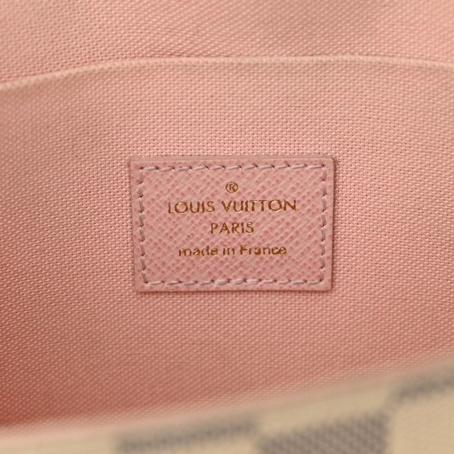Damier Azur Pochette Felicie Chain Wallet Rose Ballerine