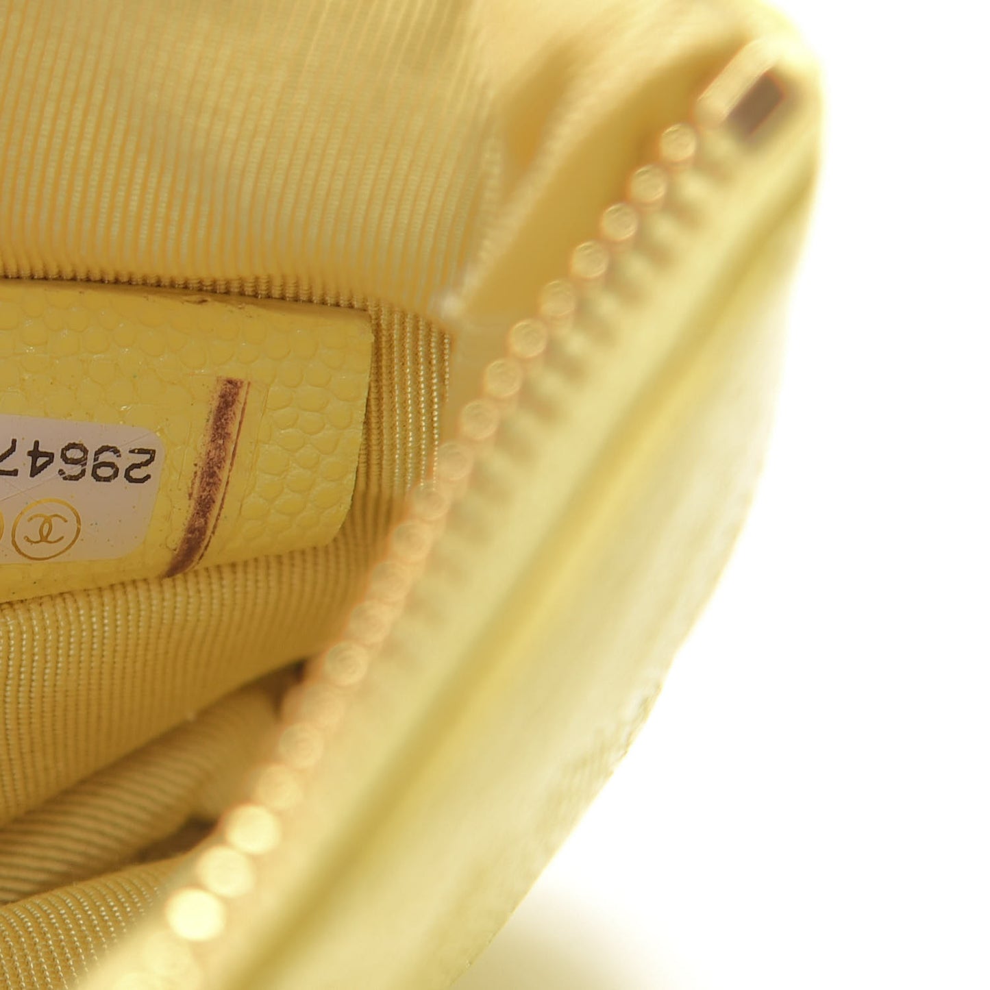 Caviar Quilted Small Cosmetic Case Yellow