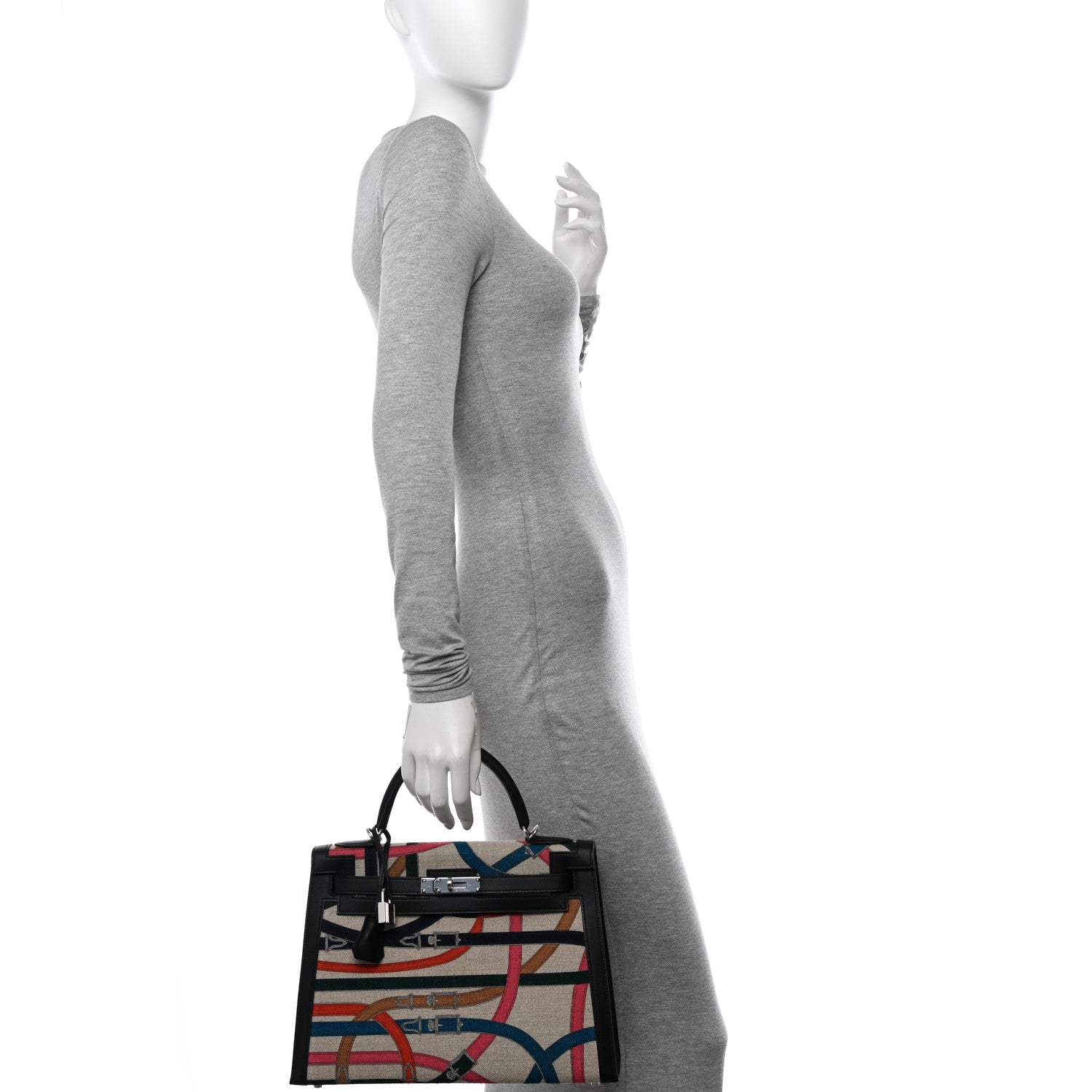 Hermes Swift Toile De Camp Cavalcadour Kelly Sellier 32 Black 2 of 10