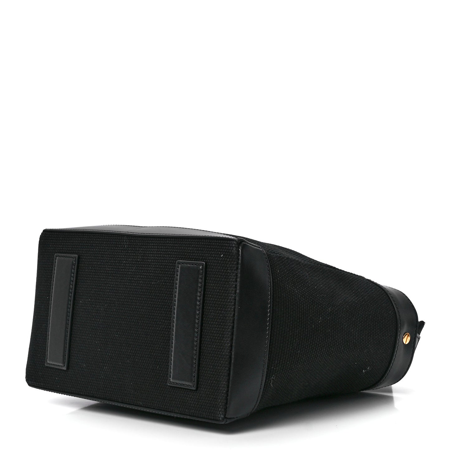 Canvas Calfskin Mini Logo Tote Black