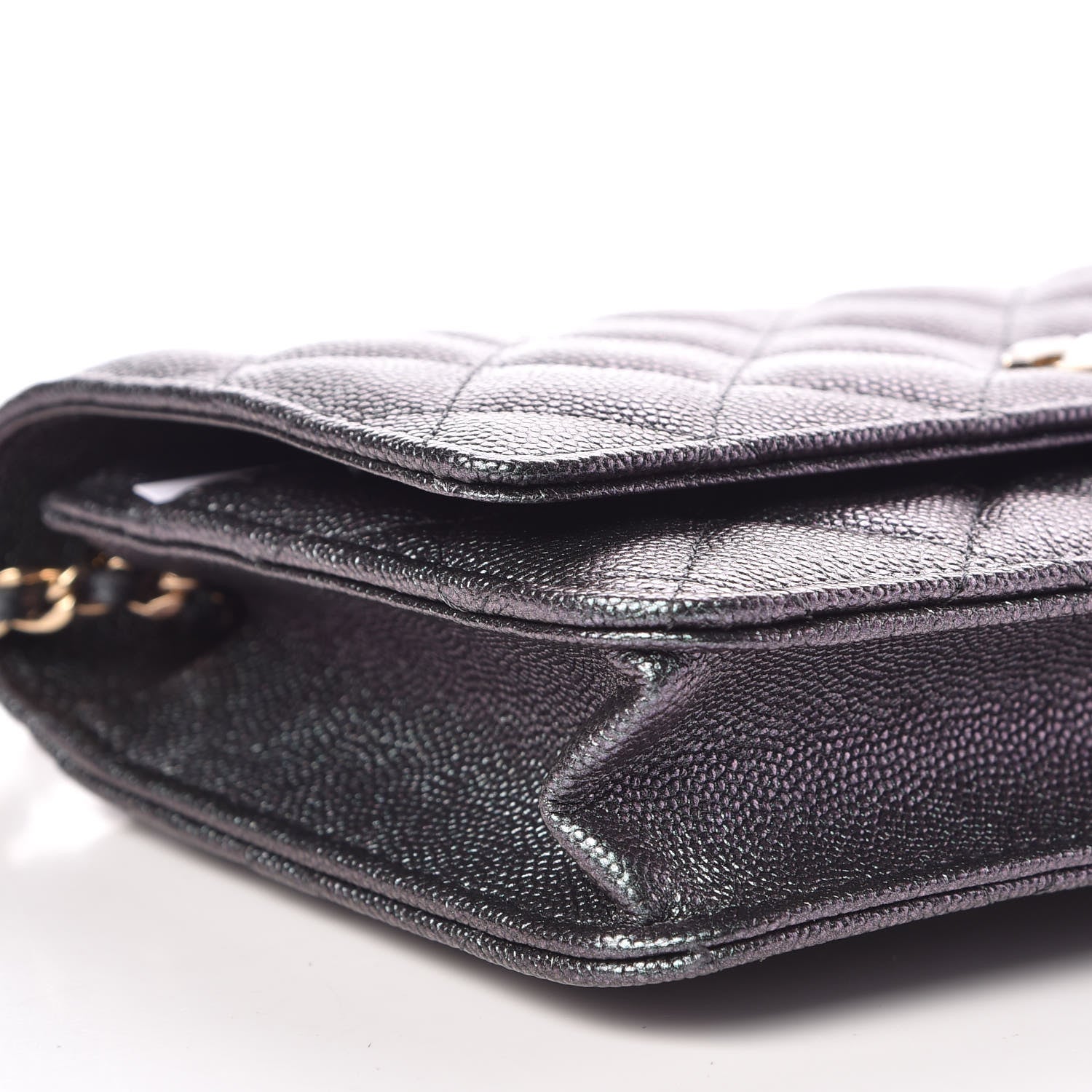 Chanel Iridescent Caviar Quilted Wallet On Chain WOC Black 10 of 12