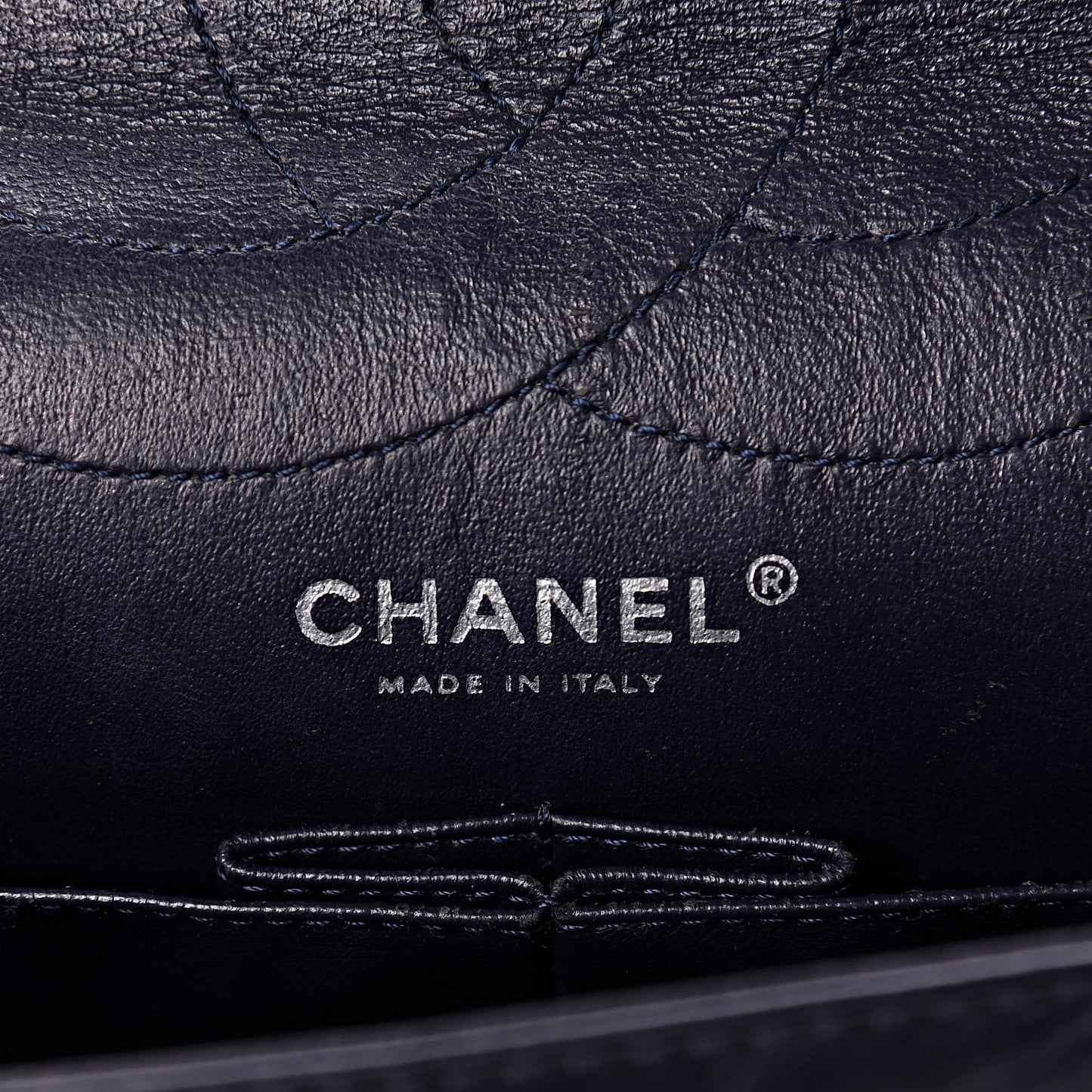 Aged Calfskin Quilted 2.55 Reissue 227 Flap Navy Blue