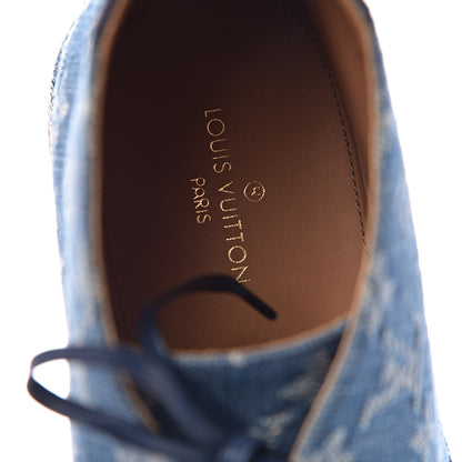 Louis Vuitton Monogram Denim Mens High-Derby Boots 8 Blue 10 of 12