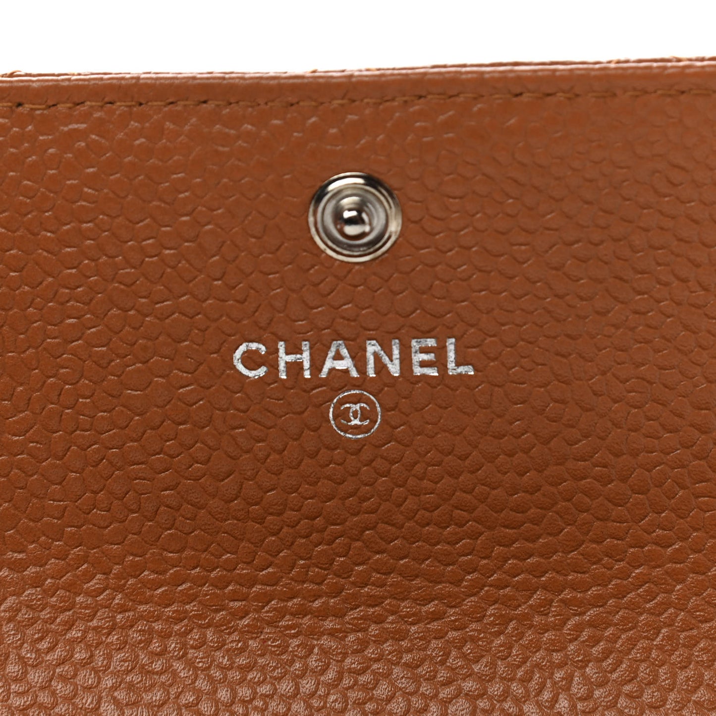 Caviar Quilted Card Holder Light Brown