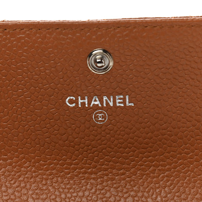 Chanel Caviar Quilted Card Holder Light Brown 6 of 9