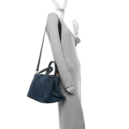 Prada Denim Logo Tote Avio 2 of 10