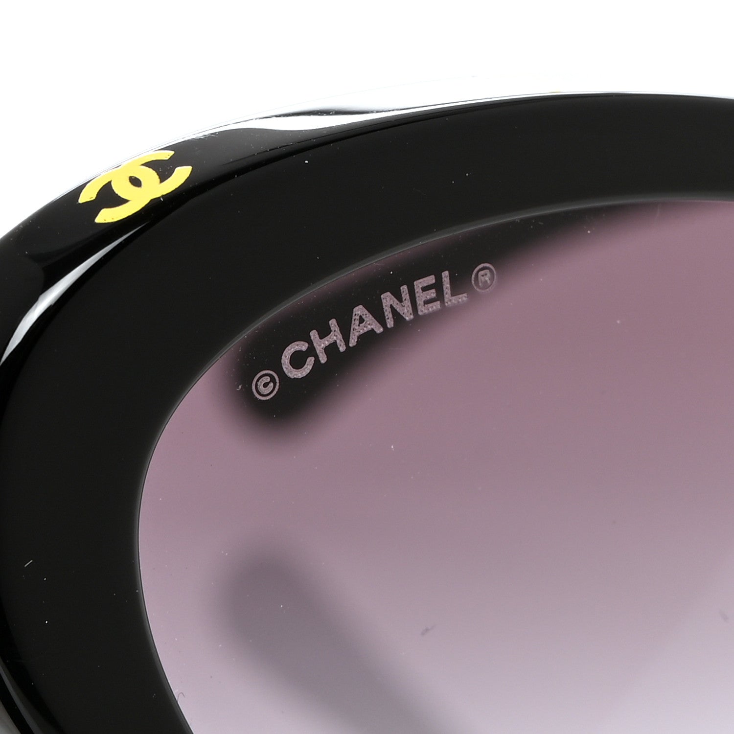 Chanel Acetate Oval Sunglasses 5416 Black Yellow 7 of 8