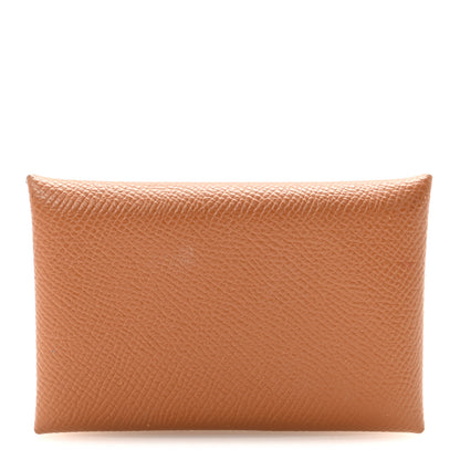 Hermes Epsom Calvi Card Case Gold 1 of 6