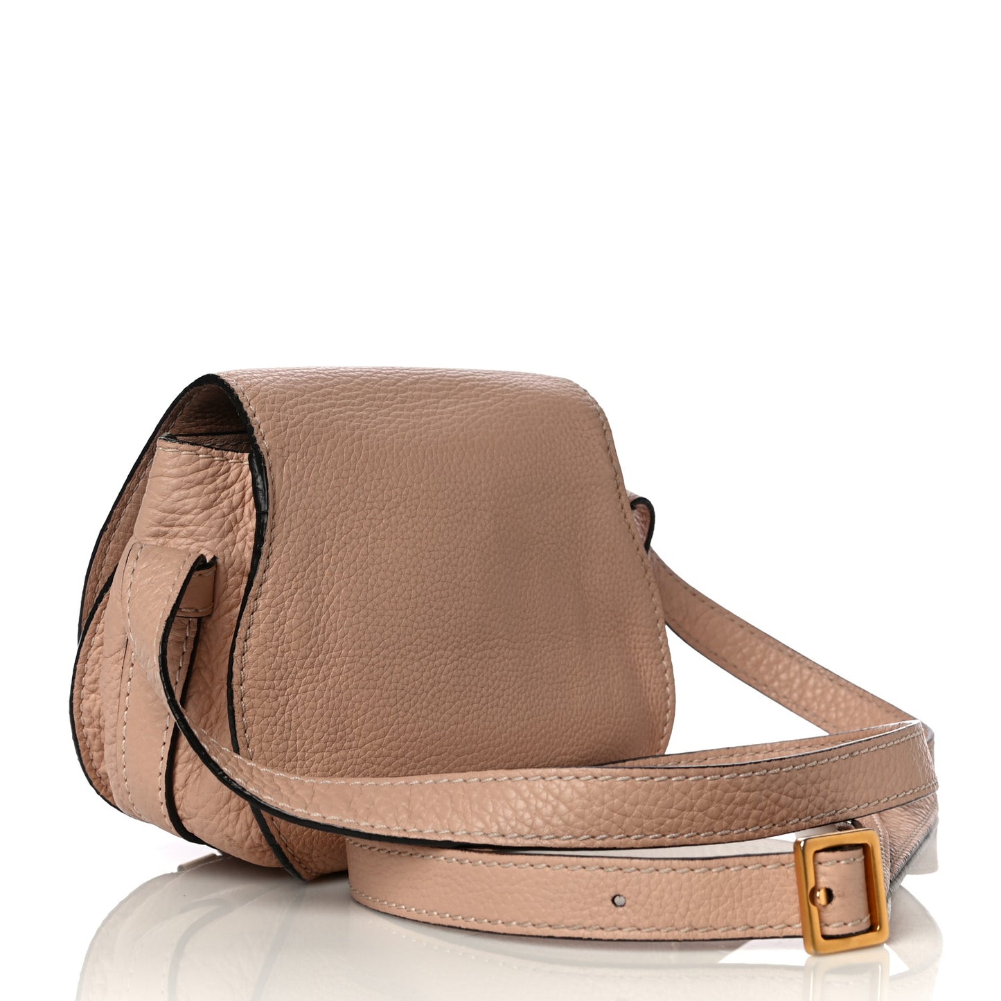 Calfskin Mini Marcie Round Crossbody Bag Blush Nude
