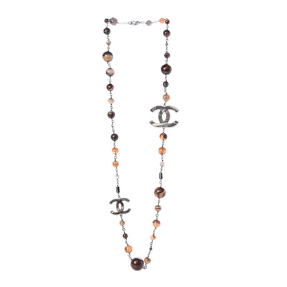 Chanel Agate Beaded Oversized CC Necklace 2 of 5