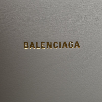 Balenciaga Shiny Calfskin Crocodile Embossed Hourglass Top Handle Bag XS Optic White 6 of 9