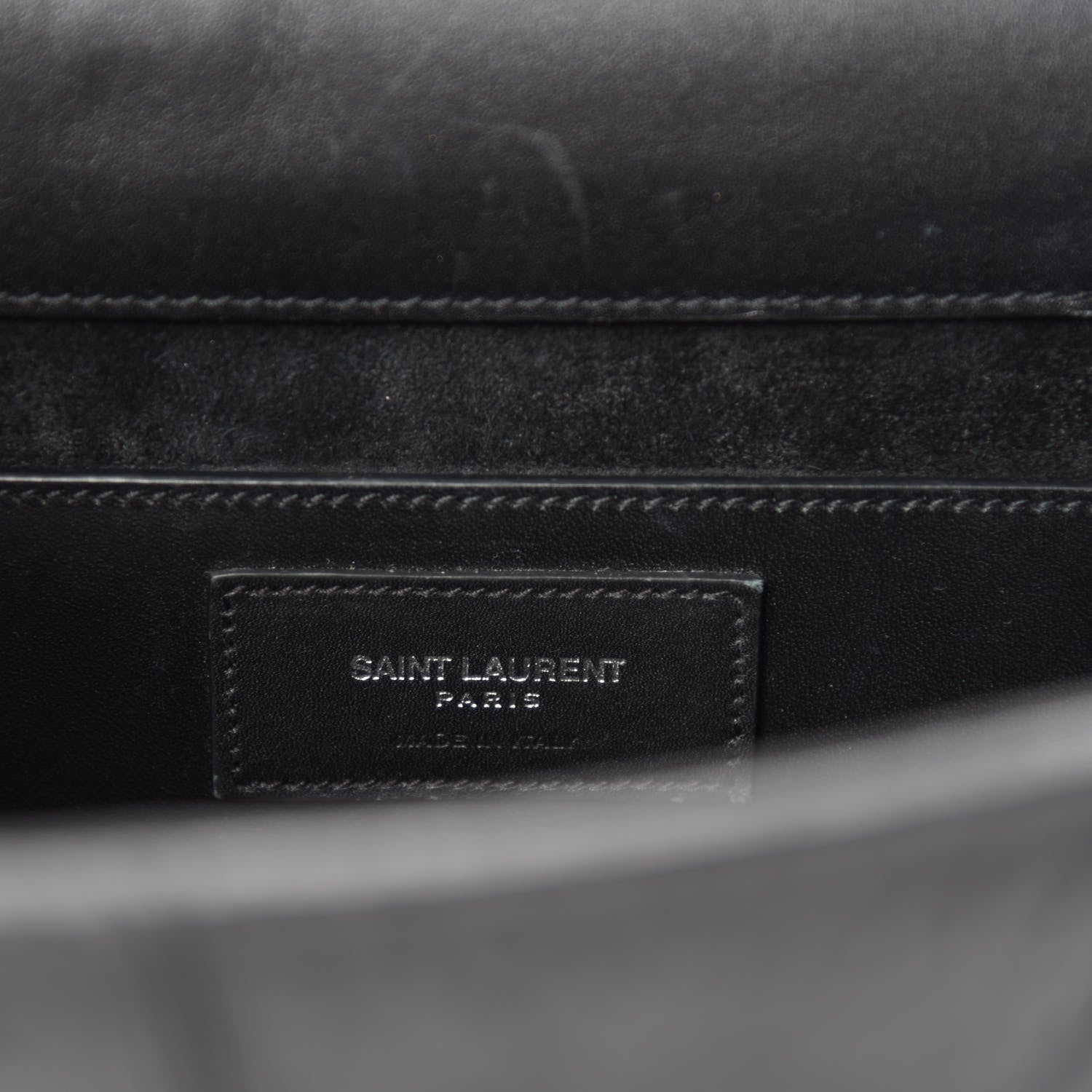 Saint Laurent Calfskin Crocodile Embossed Medium Betty Black 9 of 11