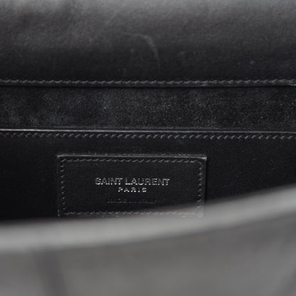 Saint Laurent Calfskin Crocodile Embossed Medium Betty Black 9 of 11