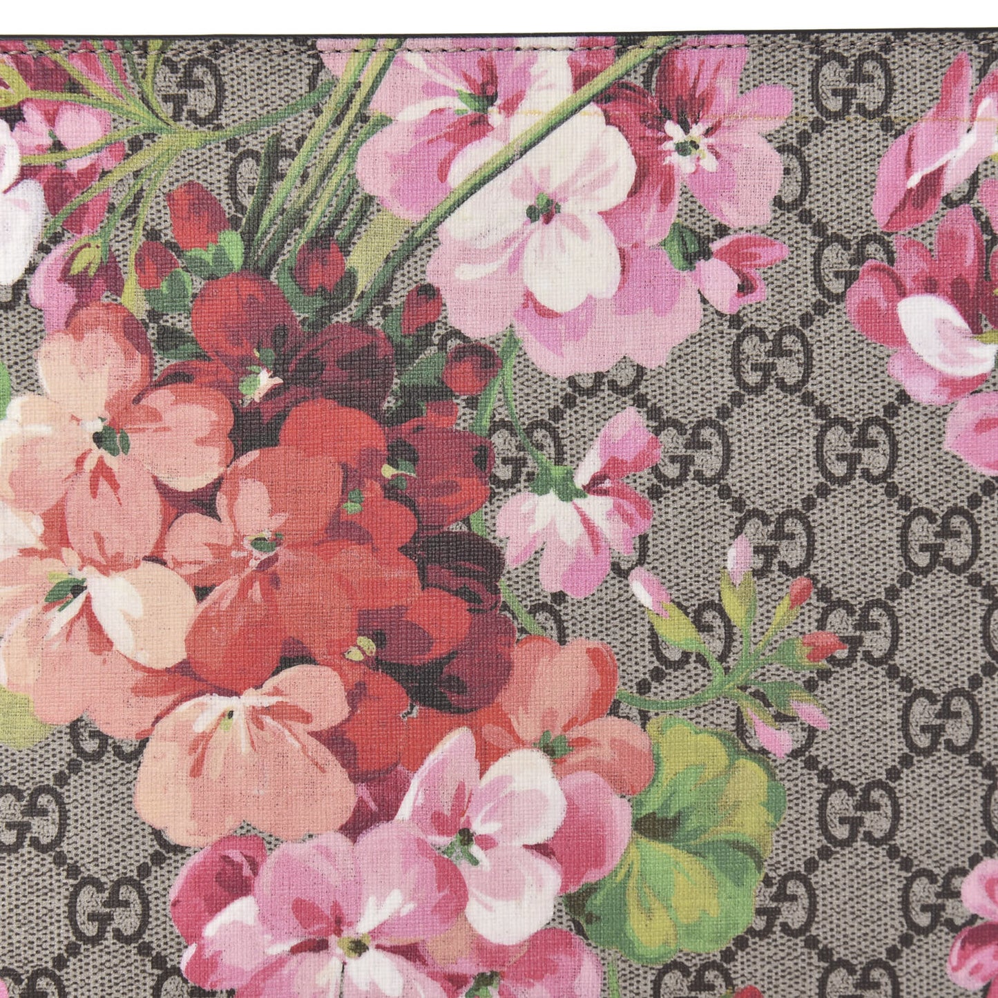 GG Supreme Monogram Blooms Large Cosmetic Case Beige Multicolor Dry Rose