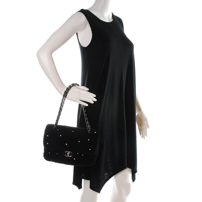 Chanel Shearling Lambskin Pearl Flap Black 2 of 8