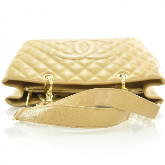 Chanel Caviar Quilted Grand Shopping Tote GST Beige 6 of 10