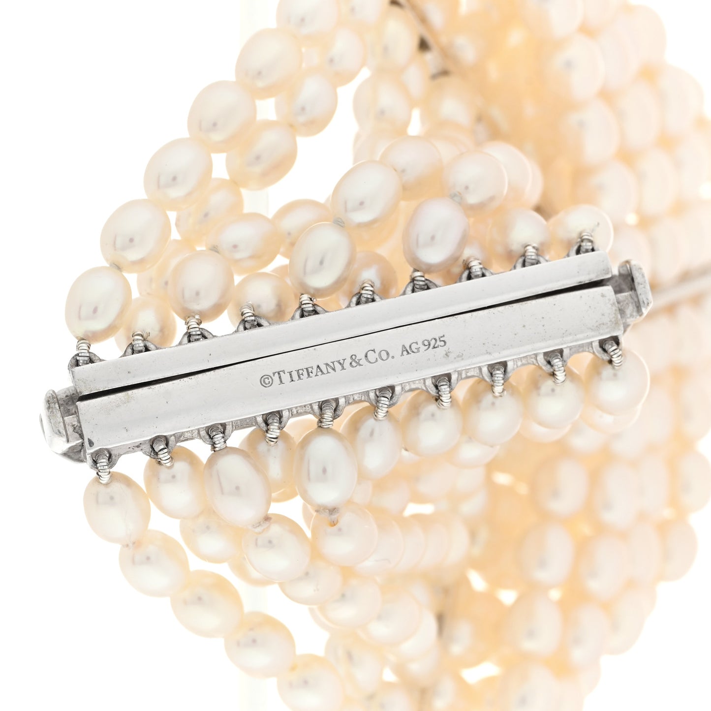 Sterling Silver Freshwater Pearl 4.5mm Ziegfeld 10 Strand Bracelet