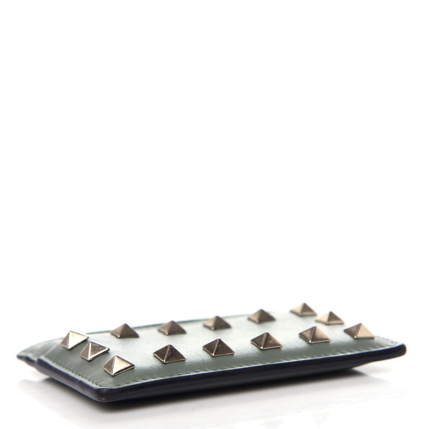 Vitello Rockstud Card Holder Watergreen