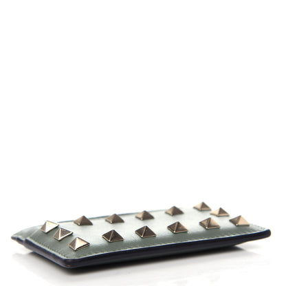 Valentino Garavani Vitello Rockstud Card Holder Watergreen 4 of 5