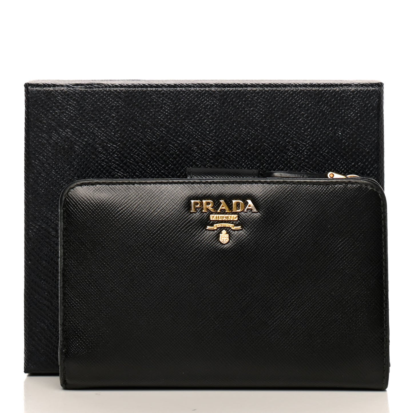 Saffiano Metal Compact Wallet Black