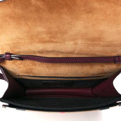 Burberry Derby Calfskin House Check Small Macken Crossbody Bag Mahogany Red 4 of 9