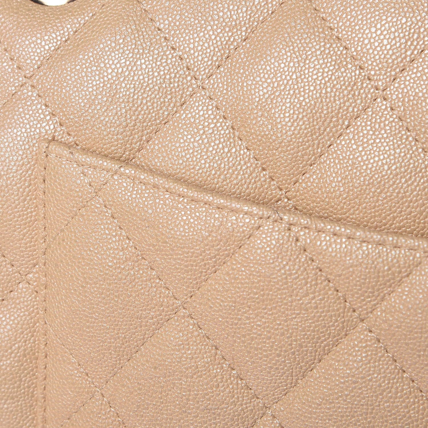 Chanel Iridescent Caviar Quilted Jumbo Double Flap Beige 17 of 26