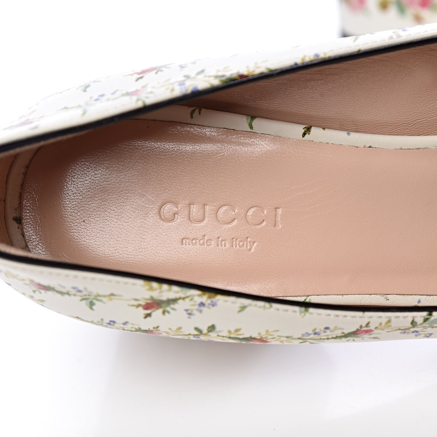 Gucci Calfskin Rose Print GG Marmont Fringe 50mm Loafer Pumps 37 Multicolor 7 of 8