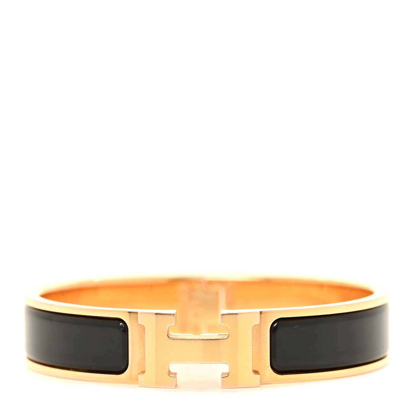 Enamel Narrow Clic Clac H Bracelet PM Black
