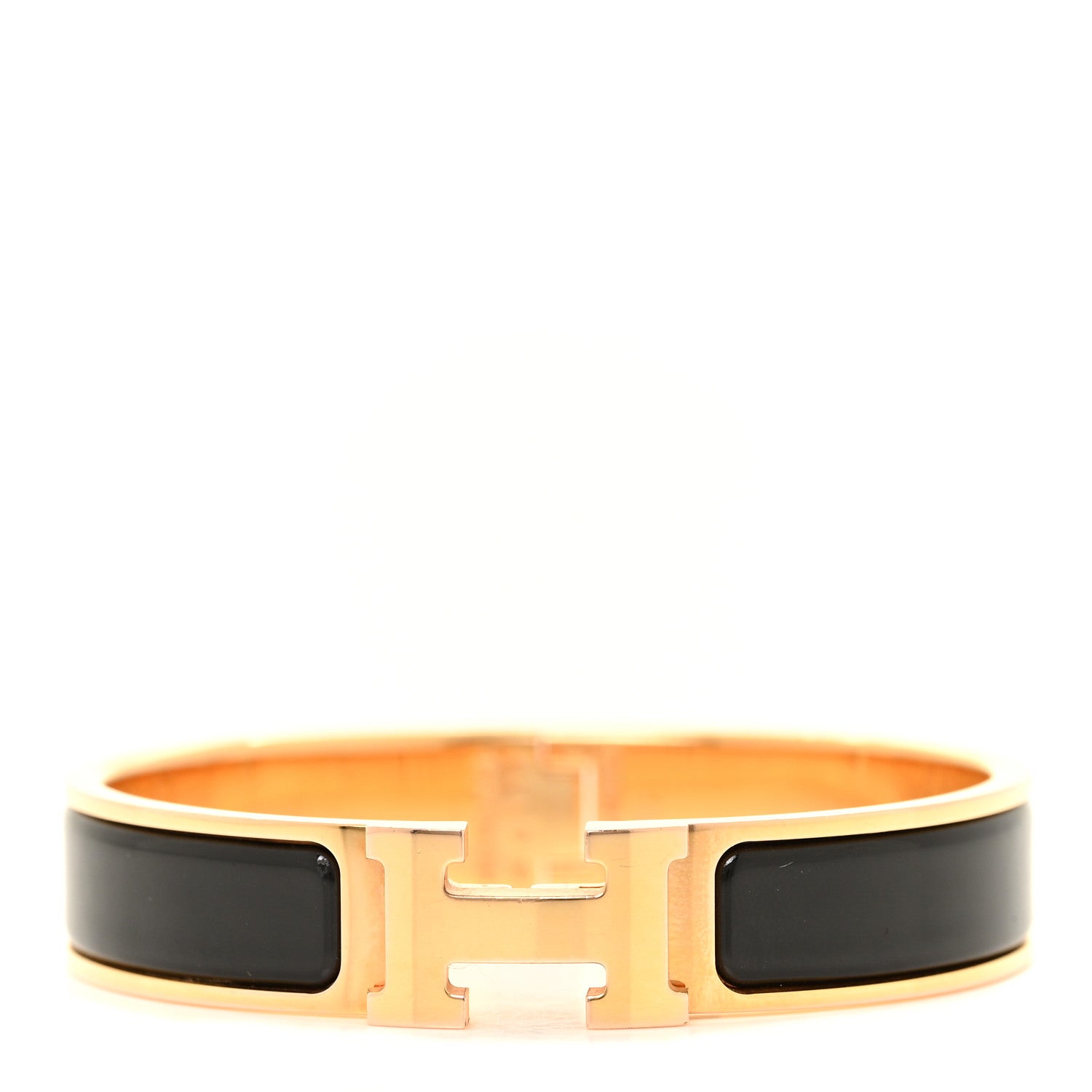 Hermes Enamel Narrow Clic Clac H Bracelet PM Black 1 of 4