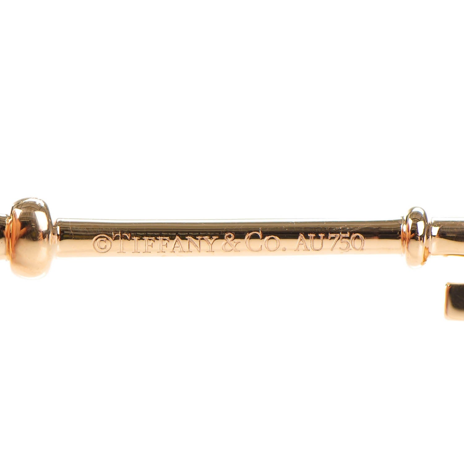 Tiffany 18K Rose Gold Diamond Knot Key Pendant 3 of 4