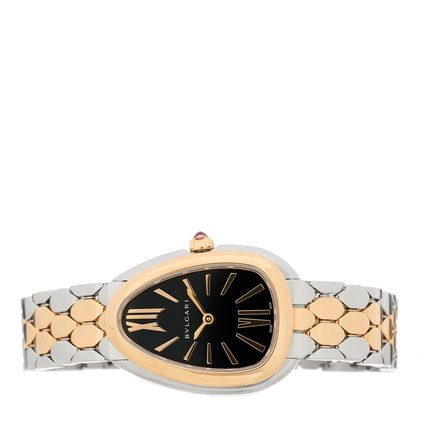 Stainless Steel 18K Rose Gold 33mm Serpenti Seduttori Quartz Watch Black