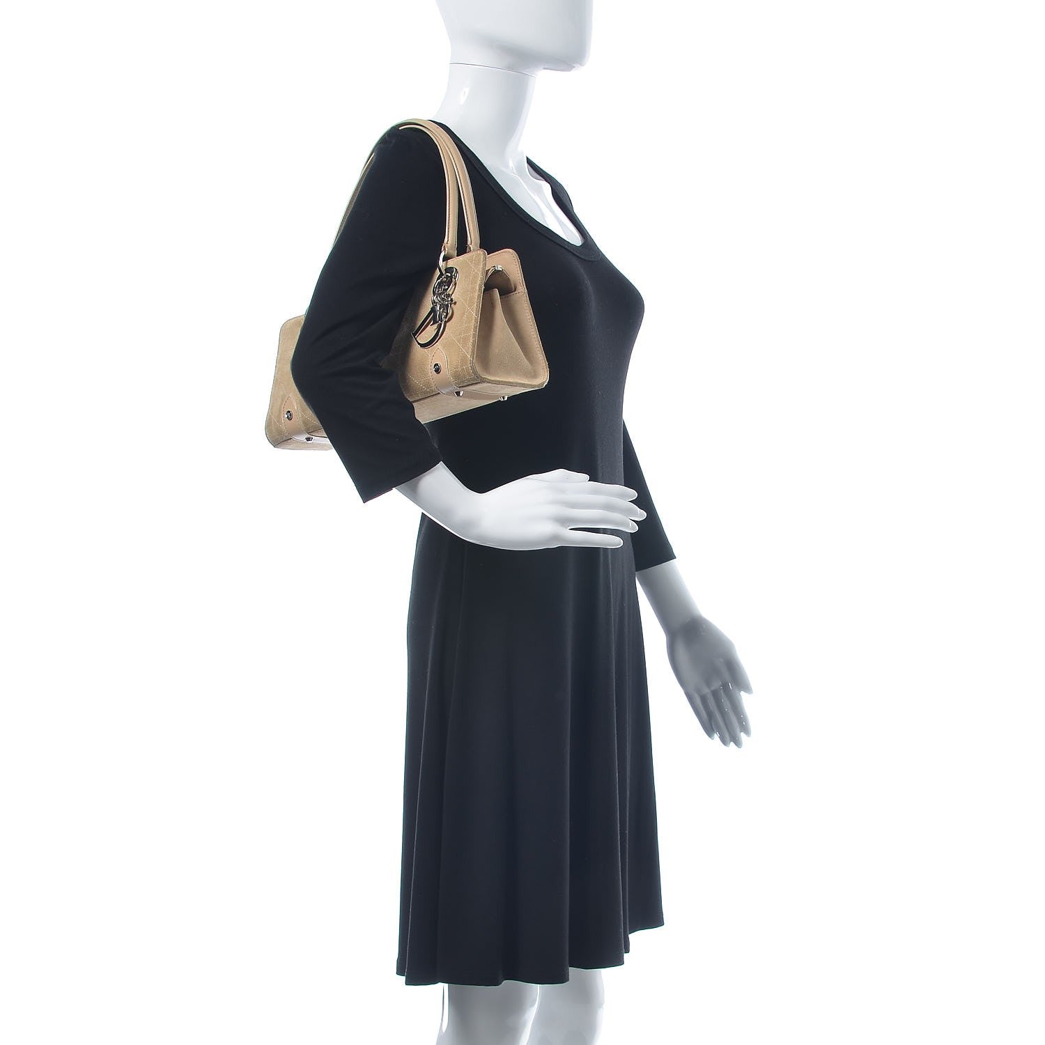 Christian Dior Suede Cannage Stitched East West Lady Dior Beige 2 of 25