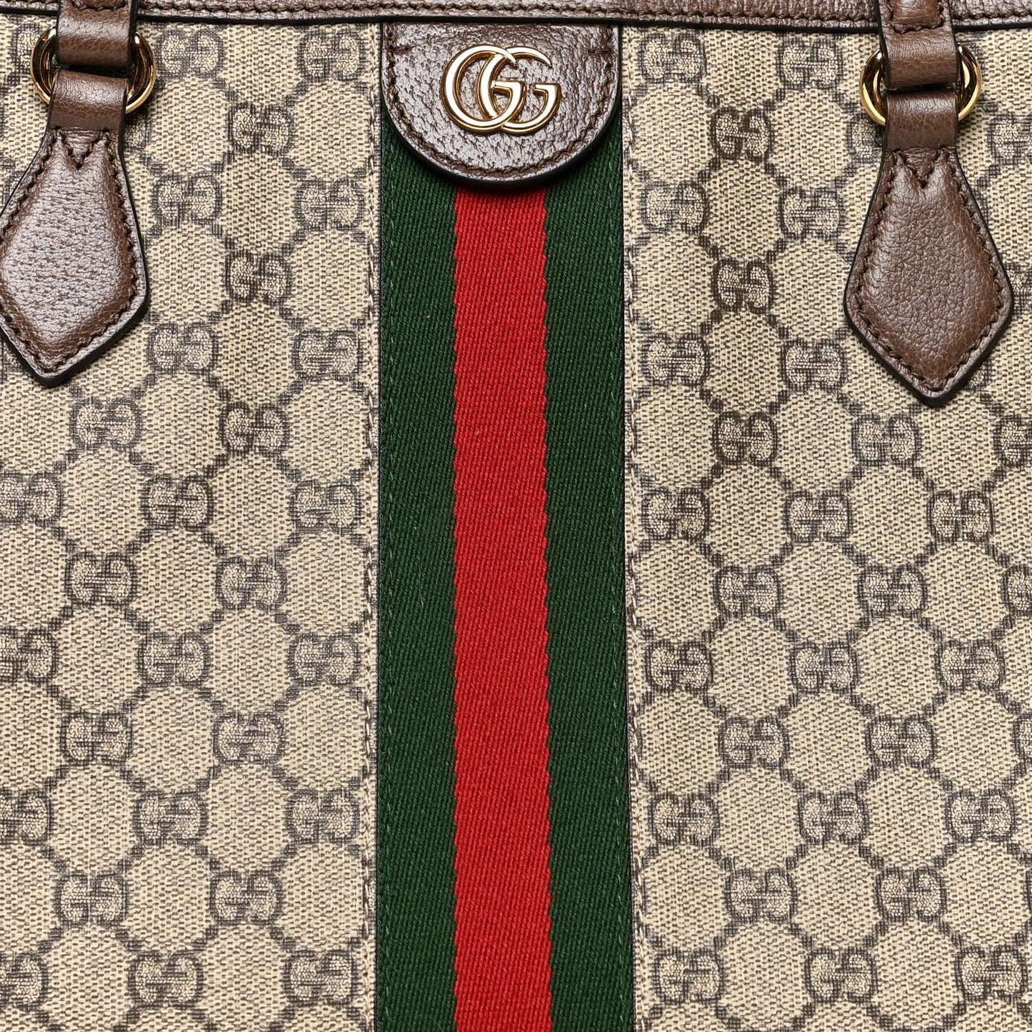GG Supreme Monogram Medium Ophidia Shopping Tote Brown