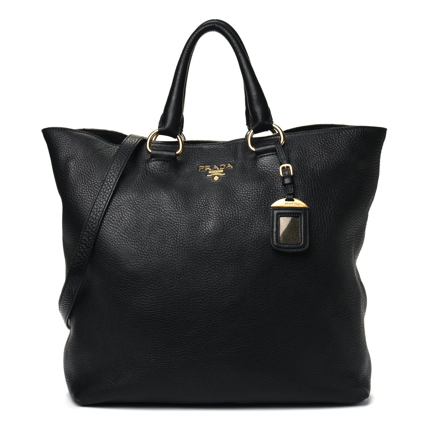Vitello Daino Shopping Tote Black