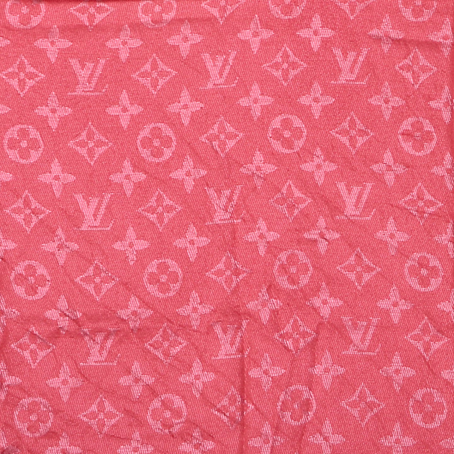 Silk Wool Monogram Voile Shawl Corail