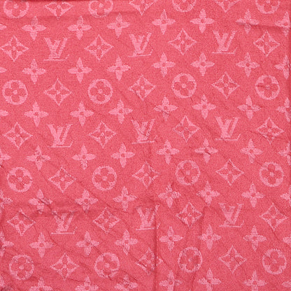 Louis Vuitton Silk Wool Monogram Voile Shawl Corail 1 of 6