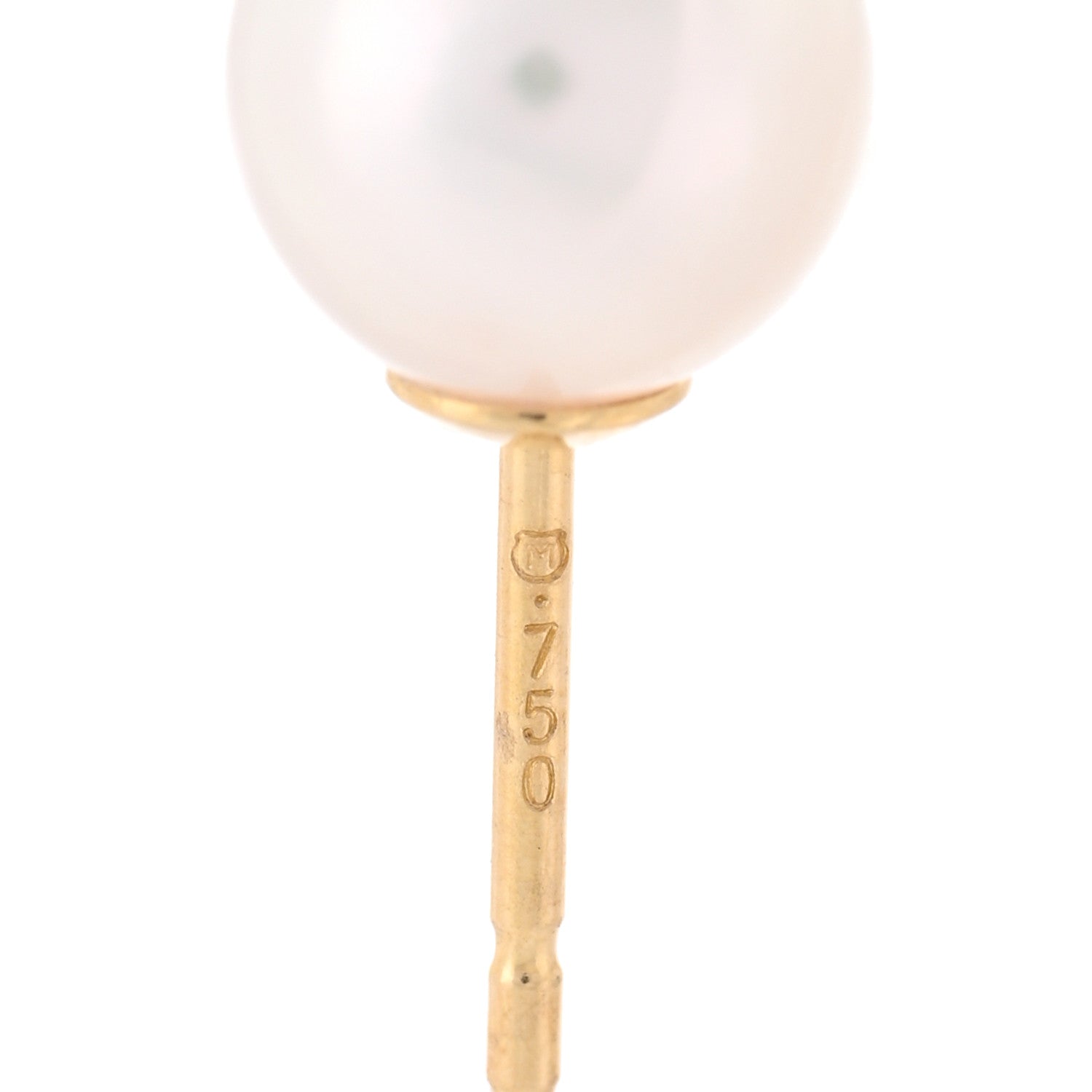 Mikimoto 18K Yellow Gold Akoya Cultured Pearl 7-7.5mm Stud Earrings 4 of 5