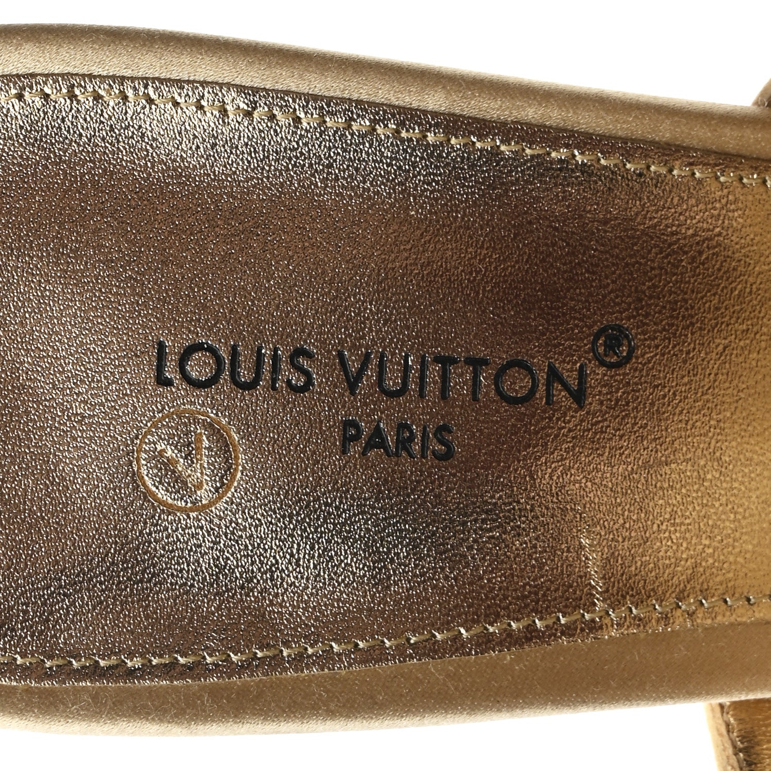 Louis Vuitton Satin Crystal Sparkle Mule 39 Gold 1814029