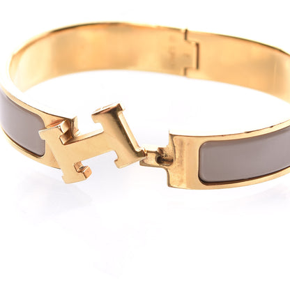 Hermes Enamel Clic Clac H Narrow Bracelet PM Marron Glace 4 of 6