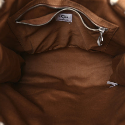 Telfar X UGG Suede Shearling Medium Shopping Bag Chestnut 5 of 8